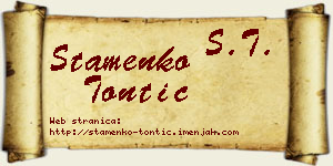 Stamenko Tontić vizit kartica